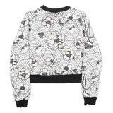 FILA Womens White & Black Floral Sweatshirt Crew Neck XS Lightweight Comfort