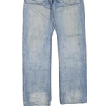 JACK & JONES Mens Blue Cotton Blend Regular Straight Denim W36 L34 Zip Jeans