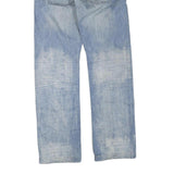 JACK & JONES Mens Blue Cotton Blend Regular Straight Denim W36 L34 Zip Jeans