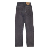 LEVI'S Mens Black Regular Straight Denim Jeans W26 L31 Classic Casual Button Fly