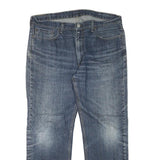 LEVI'S Mens Regular Blue Denim Straight Jeans W38 L29 Classic Cotton Blend Zip