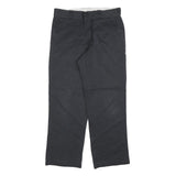 DICKIES Mens Cotton Blend Black Regular Straight Trousers W32 L30 Workwear