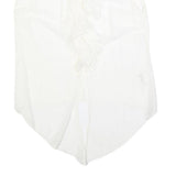 GANT Womens White Silk Blend Ruffle Sleeveless Top UK 14 Elegant Lightweight