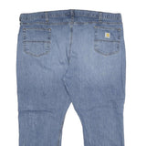 CARHARTT Mens Relaxed Blue Denim Jeans W48 L30 Zip Cotton Blend Workwear