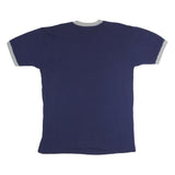 MAJESTIC Mens Blue & Grey Mariners Graphic Short Sleeve Crew Neck L T-Shirt