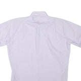 Mens White Shirts M Polyester Blend Short Sleeve Button Up Casual