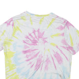 THE ROLLING STONES Mens White & Yellow & Pink Tie Dye Graphic T-Shirt L Short