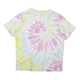 THE ROLLING STONES Mens White & Yellow & Pink Tie Dye Graphic T-Shirt L Short