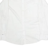 TOMMY HILFIGER Mens White Plain Shirt L Classic Button Collar Long Sleeve Cotton