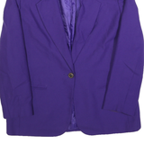 KORET Womens Purple Wool Blend Classic Jacket M Button Closure Plain Elegant