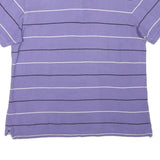 NAUTICA Mens Purple & White Striped Short Sleeve Polo Shirt L Cotton Blend