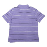 NAUTICA Mens Purple & White Striped Short Sleeve Polo Shirt L Cotton Blend