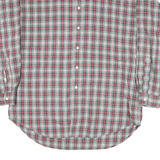 POLO RALPH LAUREN Mens Grey & Red Check Shirt L Button Down Collar Long Sleeve