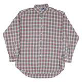 POLO RALPH LAUREN Mens Grey & Red Check Shirt L Button Down Collar Long Sleeve