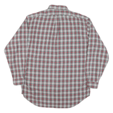 POLO RALPH LAUREN Mens Grey & Red Check Shirt L Button Down Collar Long Sleeve
