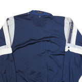 CHAMPION Mens Navy Blue & White Track Jacket 2XL Polyester Blend Logo Zip