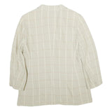 CERRUTI Womens Beige Cream Check Wool Blend Blazer Jacket UK 14 Tailored Button