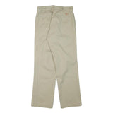 DICKIES Mens Beige Regular Fit Straight Leg Trousers W29 L30 Cotton Blend Zip