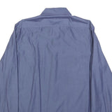 BOSS HUGO BOSS Mens Blue Plain Cotton Shirt L Regular Fit Formal Button Collar