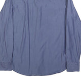 BOSS HUGO BOSS Mens Blue Plain Cotton Shirt L Regular Fit Formal Button Collar