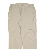 MOORHEAD Mens Polyester Blend Beige Relaxed Straight Leg Trousers W34 L32 Casual