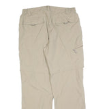 MOORHEAD Mens Polyester Blend Beige Relaxed Straight Leg Trousers W34 L32 Casual