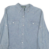LAUREN RALPH LAUREN Womens Blue Shirt S Cotton Blend Casual Long Sleeve