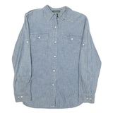LAUREN RALPH LAUREN Womens Blue Shirt S Cotton Blend Casual Long Sleeve