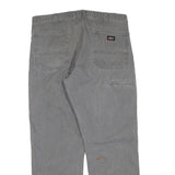 DICKIES Mens Jeans Grey Regular Straight Denim W40 L32 Workwear Utility Zip