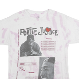 POETIC JUSTICE Mens White & Pink S Graphic T-Shirt Short Sleeve Crew Neck