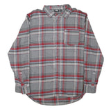 VANS Mens Grey & Red Check Shirt L Cotton Blend Long Sleeve Casual Button