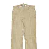 TOMMY HILFIGER Womens Leather Beige Regular Fit Straight Leg Trousers W28 L30