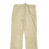 TOMMY HILFIGER Womens Leather Beige Regular Fit Straight Leg Trousers W28 L30