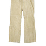 TOMMY HILFIGER Womens Leather Beige Regular Fit Straight Leg Trousers W28 L30