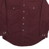 ST JOHNS BAY Mens Maroon Cotton Blend Shirt L Button Pocket Long Sleeve Casual