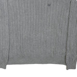 CHAPS Mens Grey Cable Knit Cotton Blend Jumper Crew Neck XL Classic Style