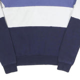 FILA Womens Blue & White Logo Crew Neck UK 6 Cotton Blend Sweatshirt Pullover