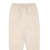 PUMA Mens Cotton Blend Beige Relaxed Drawstring Cargo Trousers W29 L27 Casual