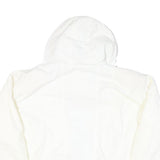ONLINE Mens White Faux Fur Collar Zip Jacket L Polyester Blend Casual Outerwear