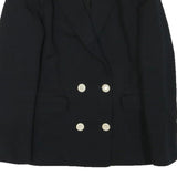SANDRO Womens Black Wool Blend Double Breasted Jacket XS Button Closure Plain