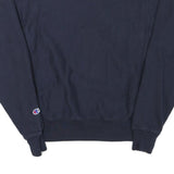CHAMPION Mens Navy Blue Cotton Blend Sweatshirt S Crew Neck Casual Pullover
