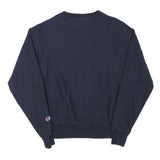 CHAMPION Mens Navy Blue Cotton Blend Sweatshirt S Crew Neck Casual Pullover