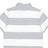 NIKE Mens Grey & White Striped Short Sleeve Cotton Polo Shirt L Classic Fit