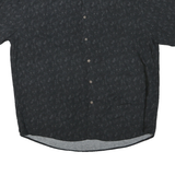 CAMPIA Mens Black Shirt L Cotton Blend Short Sleeve Button Collar Casual