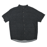 CAMPIA Mens Black Shirt L Cotton Blend Short Sleeve Button Collar Casual