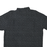 CAMPIA Mens Black Shirt L Cotton Blend Short Sleeve Button Collar Casual