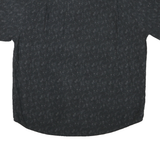 CAMPIA Mens Black Shirt L Cotton Blend Short Sleeve Button Collar Casual