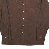 DINO LORENZI Mens Brown Pattern Shirt S Stylish Long Sleeve Casual