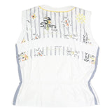 SUN SET Womens White & Grey Striped Printed Zip Jacket XL Polyester Blend Casual