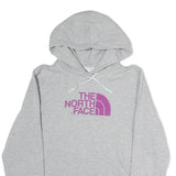 THE NORTH FACE Womens Grey Hoodie L Cotton Logo Pullover Casual Sweatshirt